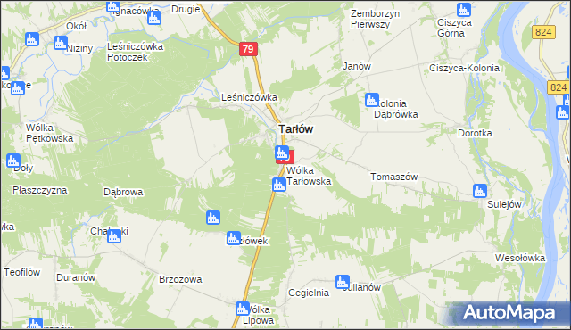 mapa Wólka Tarłowska, Wólka Tarłowska na mapie Targeo