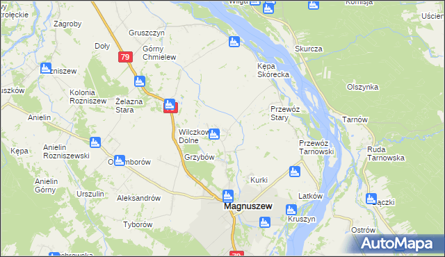 mapa Wólka Tarnowska gmina Magnuszew, Wólka Tarnowska gmina Magnuszew na mapie Targeo