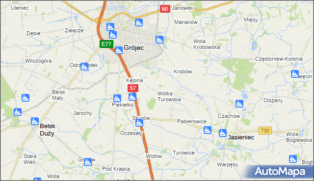 mapa Wólka Turowska, Wólka Turowska na mapie Targeo