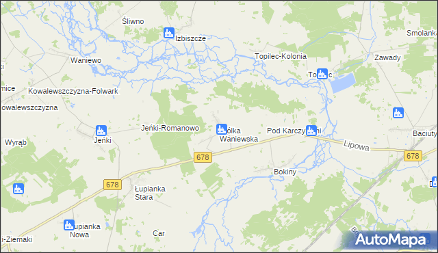 mapa Wólka Waniewska, Wólka Waniewska na mapie Targeo