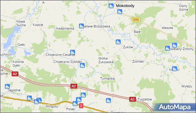 mapa Wólka Żukowska, Wólka Żukowska na mapie Targeo