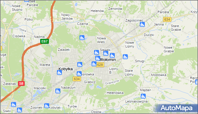 mapa Wołomin, Wołomin na mapie Targeo