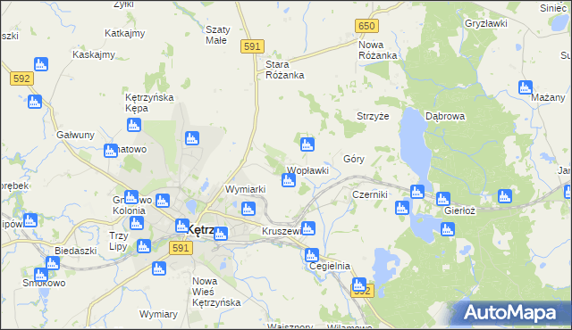 mapa Wopławki, Wopławki na mapie Targeo