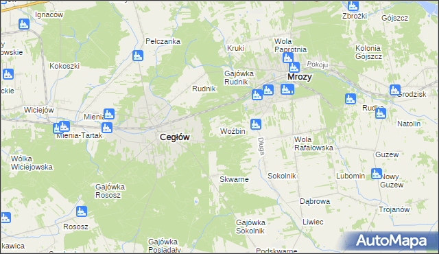 mapa Woźbin, Woźbin na mapie Targeo