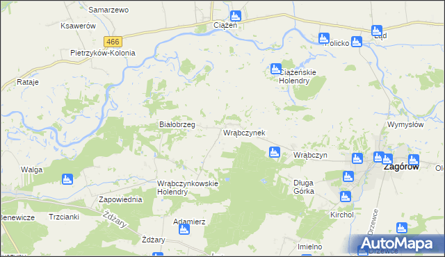 mapa Wrąbczynek, Wrąbczynek na mapie Targeo