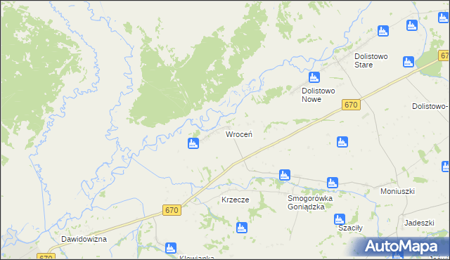 mapa Wroceń, Wroceń na mapie Targeo