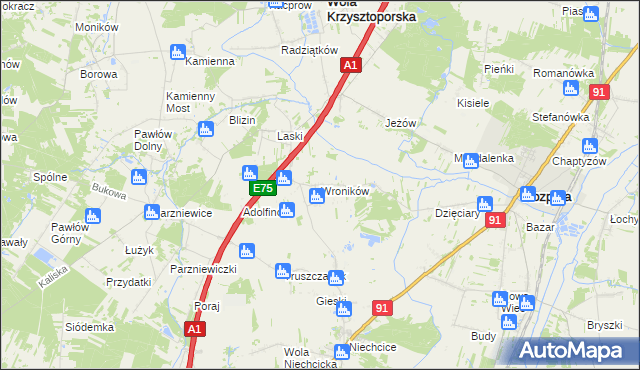 mapa Wroników, Wroników na mapie Targeo