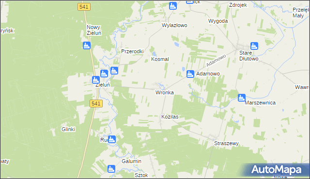 mapa Wronka gmina Lubowidz, Wronka gmina Lubowidz na mapie Targeo