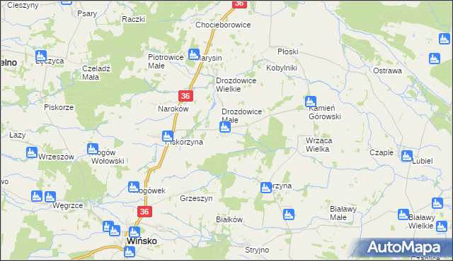 mapa Wrząca Śląska, Wrząca Śląska na mapie Targeo