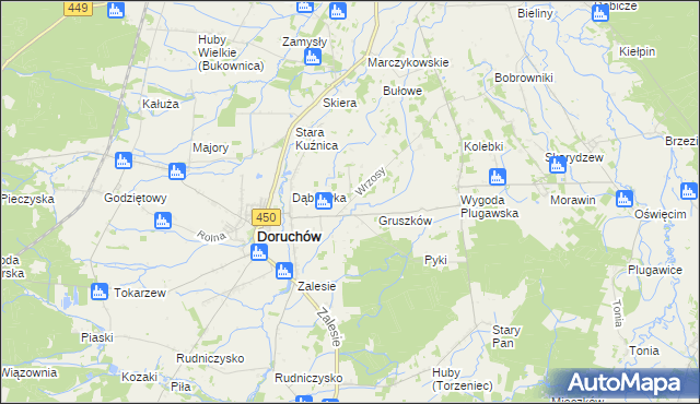 mapa Wrzosy gmina Doruchów, Wrzosy gmina Doruchów na mapie Targeo