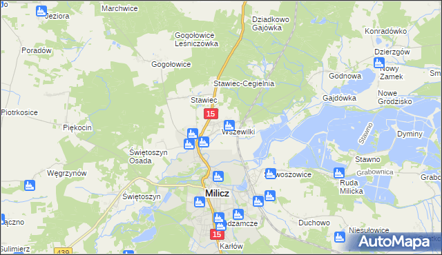 mapa Wszewilki, Wszewilki na mapie Targeo