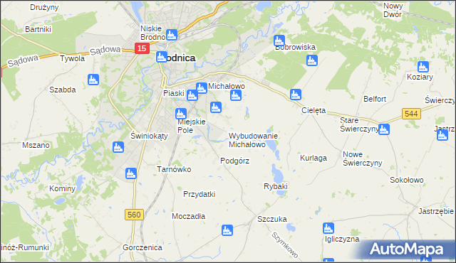 mapa Wybudowanie Michałowo, Wybudowanie Michałowo na mapie Targeo