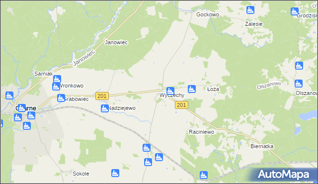mapa Wyczechy, Wyczechy na mapie Targeo
