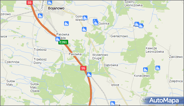 mapa Wydartowo Drugie, Wydartowo Drugie na mapie Targeo