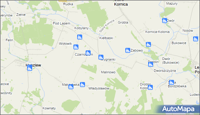 mapa Wygnanki, Wygnanki na mapie Targeo