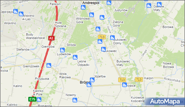 mapa Wygoda gmina Brójce, Wygoda gmina Brójce na mapie Targeo