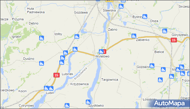 mapa Wylatowo, Wylatowo na mapie Targeo
