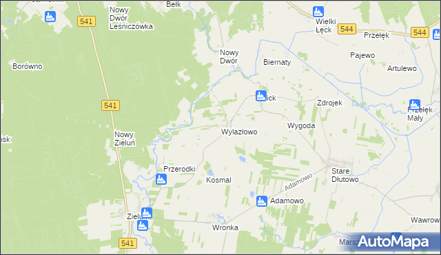 mapa Wylazłowo gmina Lubowidz, Wylazłowo gmina Lubowidz na mapie Targeo