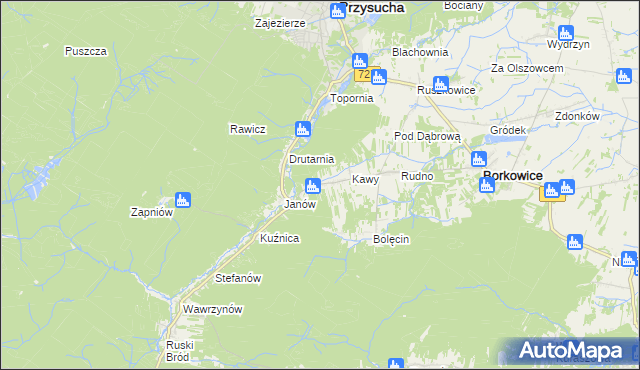 mapa Wymysłów gmina Borkowice, Wymysłów gmina Borkowice na mapie Targeo