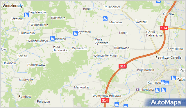 mapa Wymysłów-Piaski, Wymysłów-Piaski na mapie Targeo