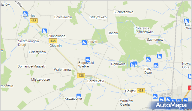 mapa Wyrębin, Wyrębin na mapie Targeo