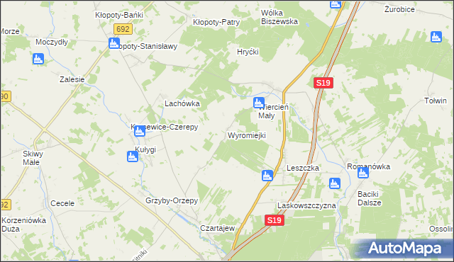 mapa Wyromiejki, Wyromiejki na mapie Targeo