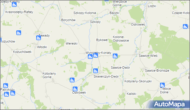 mapa Wyrozęby-Podawce, Wyrozęby-Podawce na mapie Targeo