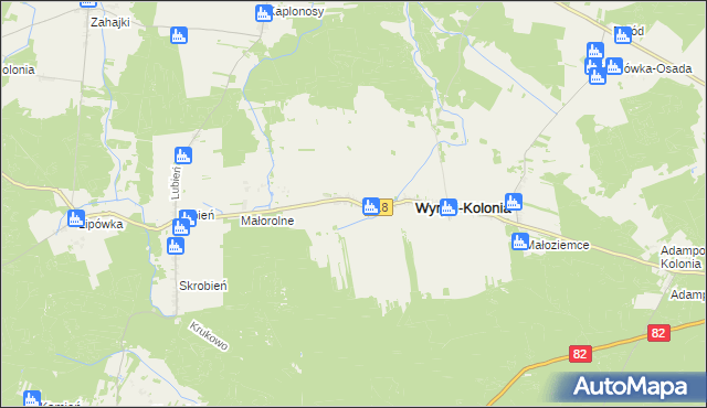 mapa Wyryki-Wola, Wyryki-Wola na mapie Targeo