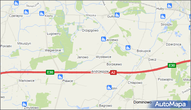 mapa Wysławice, Wysławice na mapie Targeo