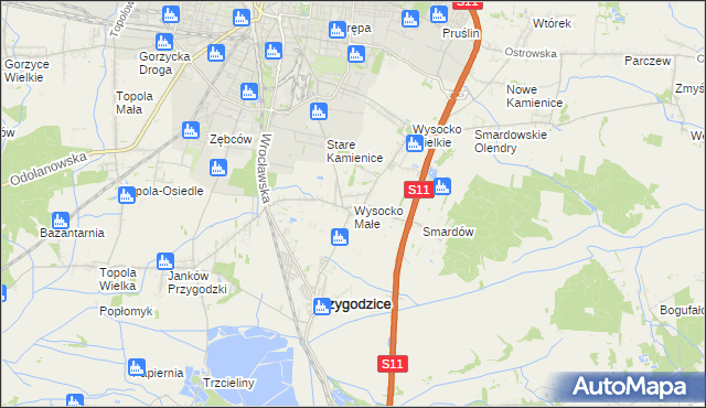 mapa Wysocko Małe, Wysocko Małe na mapie Targeo