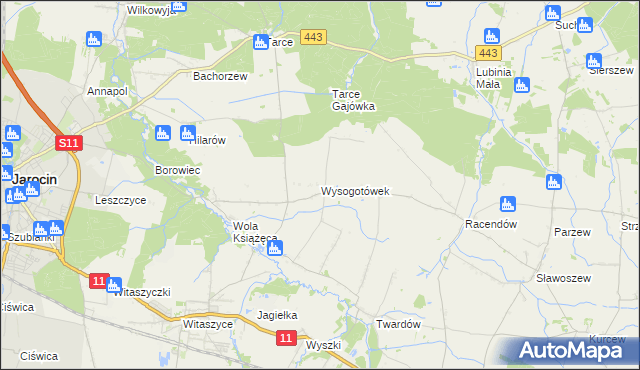 mapa Wysogotówek, Wysogotówek na mapie Targeo