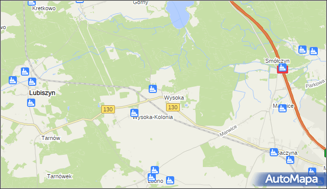 mapa Wysoka gmina Lubiszyn, Wysoka gmina Lubiszyn na mapie Targeo