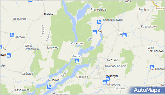 mapa Wysoki Most gmina Jeziora Wielkie, Wysoki Most gmina Jeziora Wielkie na mapie Targeo