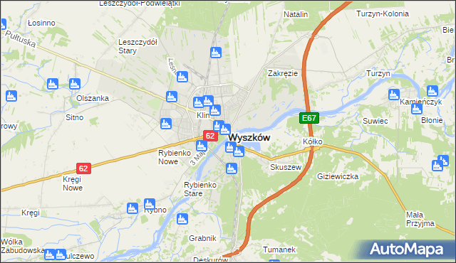 mapa Wyszków, Wyszków na mapie Targeo