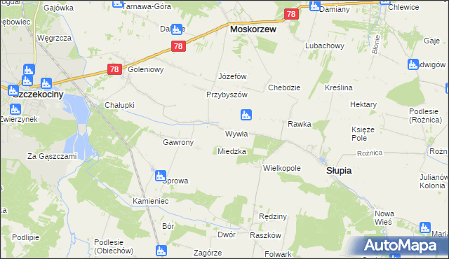 mapa Wywła, Wywła na mapie Targeo