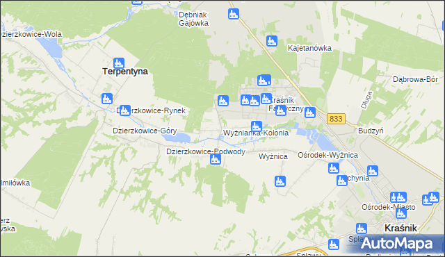 mapa Wyżnianka-Kolonia, Wyżnianka-Kolonia na mapie Targeo