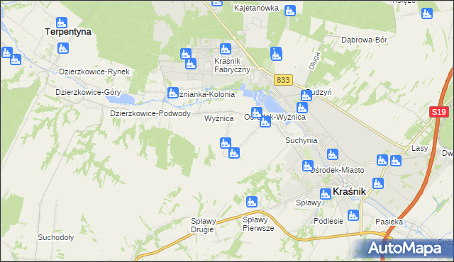 mapa Wyżnica-Kolonia, Wyżnica-Kolonia na mapie Targeo