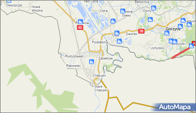 mapa Zabełków, Zabełków na mapie Targeo