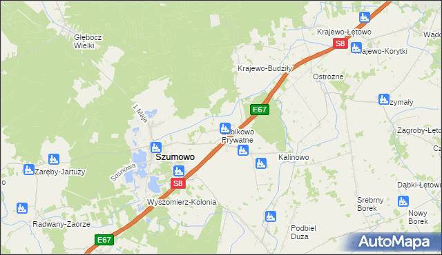 mapa Żabikowo Prywatne, Żabikowo Prywatne na mapie Targeo