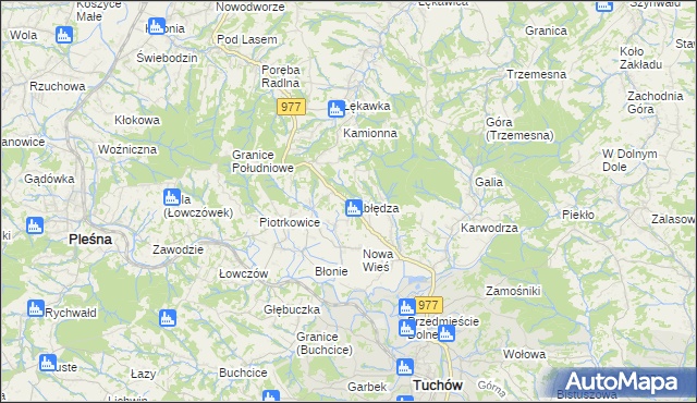 mapa Zabłędza, Zabłędza na mapie Targeo