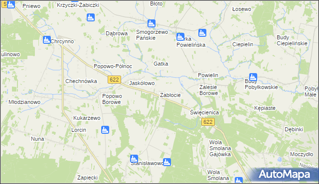mapa Zabłocie gmina Serock, Zabłocie gmina Serock na mapie Targeo