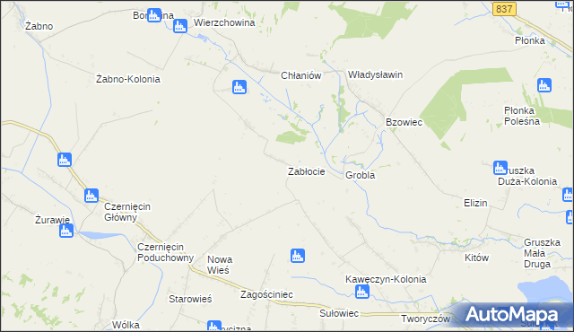 mapa Zabłocie gmina Turobin, Zabłocie gmina Turobin na mapie Targeo