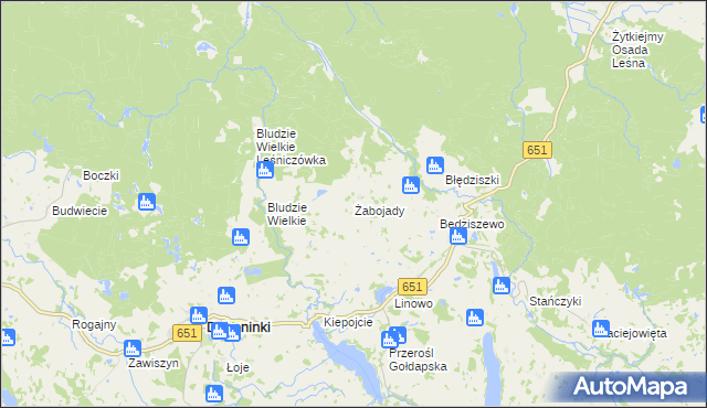 mapa Żabojady, Żabojady na mapie Targeo