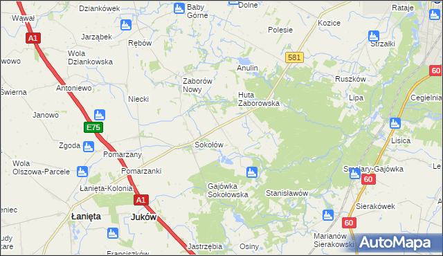 mapa Zaborów Stary, Zaborów Stary na mapie Targeo