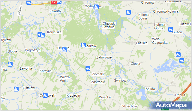 mapa Zaborowie, Zaborowie na mapie Targeo