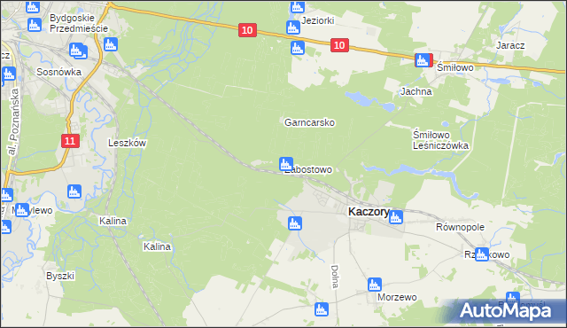 mapa Żabostowo, Żabostowo na mapie Targeo