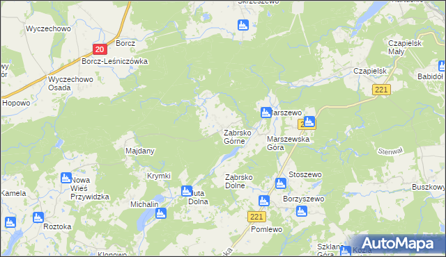 mapa Ząbrsko Górne, Ząbrsko Górne na mapie Targeo