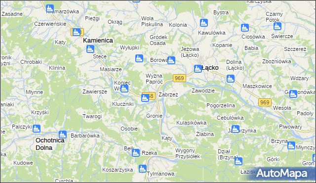 mapa Zabrzeż, Zabrzeż na mapie Targeo