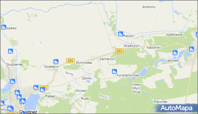 mapa Zacharzyn, Zacharzyn na mapie Targeo