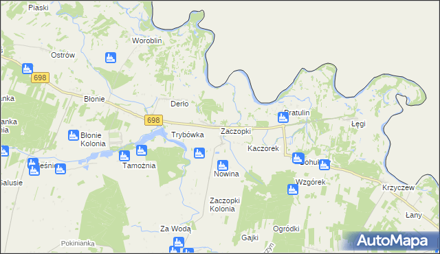 mapa Zaczopki, Zaczopki na mapie Targeo